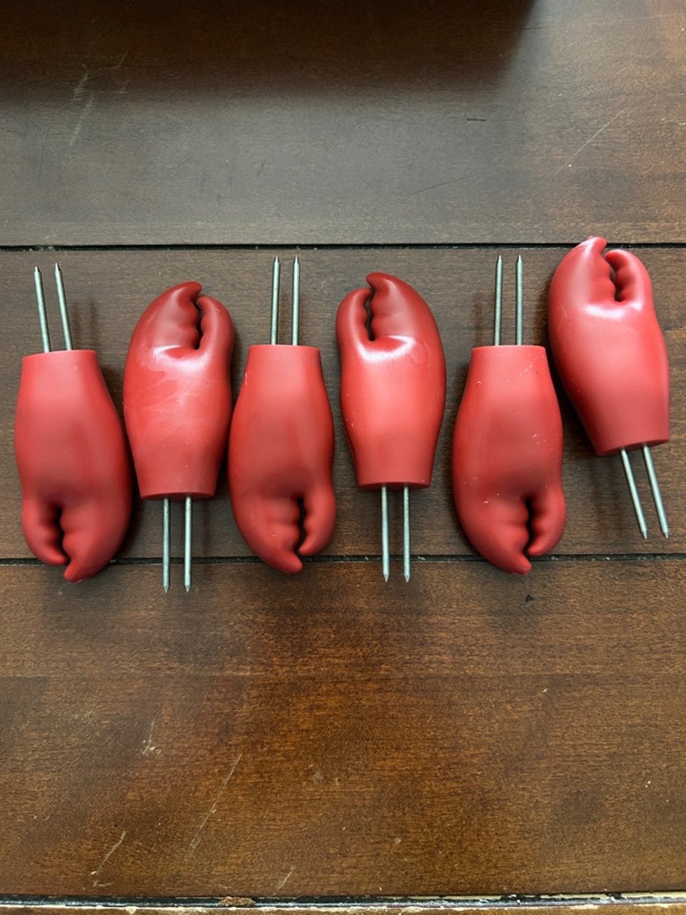 Red Lobster Claw Novelty Picks - Set of 6